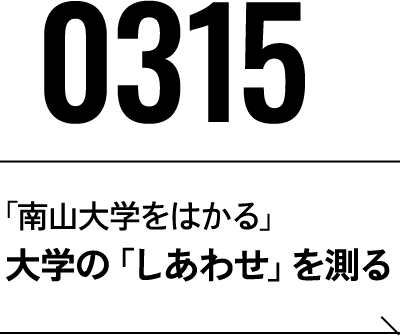2026年3月1日 「南山大学をはかる」大学の「しあわせ」を測る